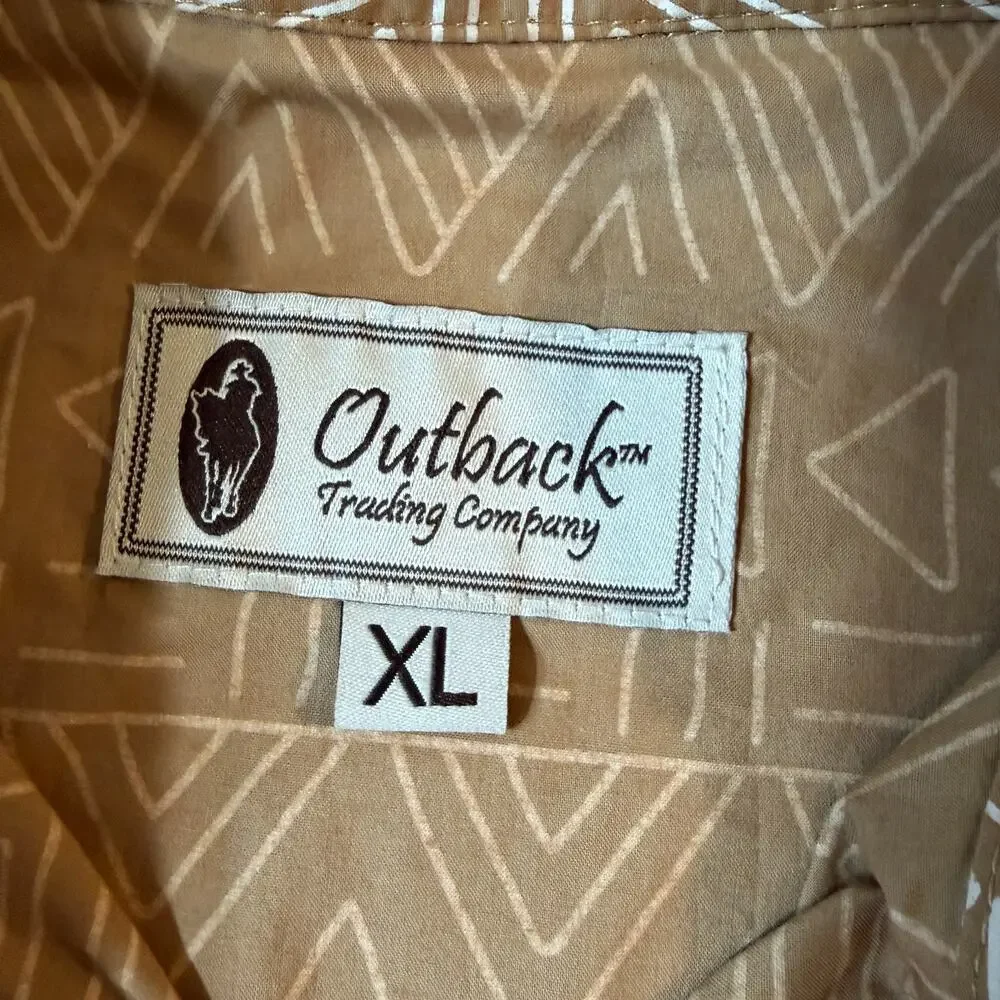 Outback Trading Company XL Womens Aztec Western Snap Shirt in Tan/Brown Color - Picture 4 of 7